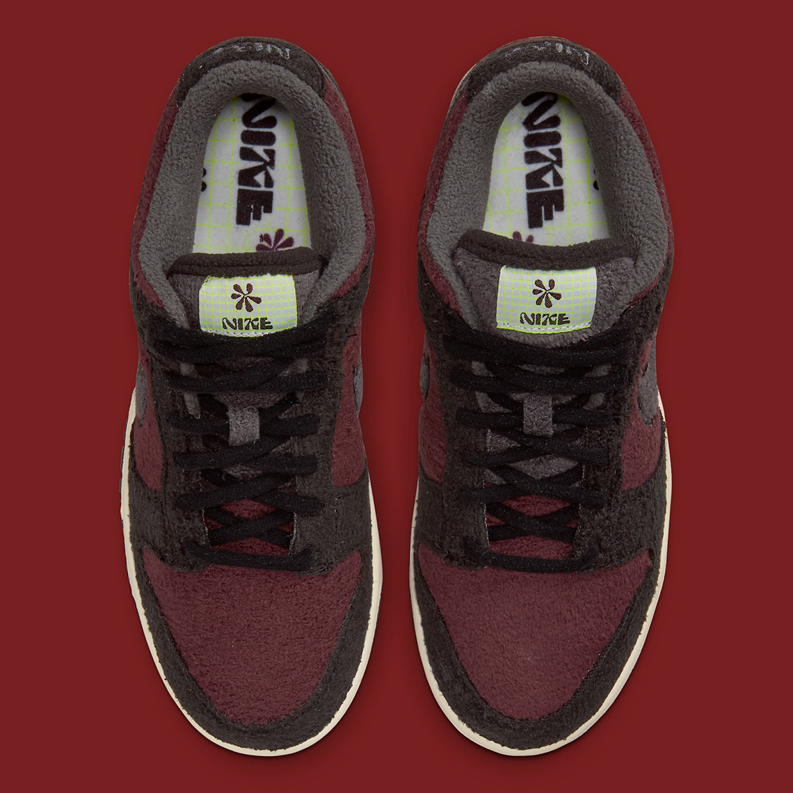 Nike Dunk Low Fleece Black Maroon Dq7579 600 6