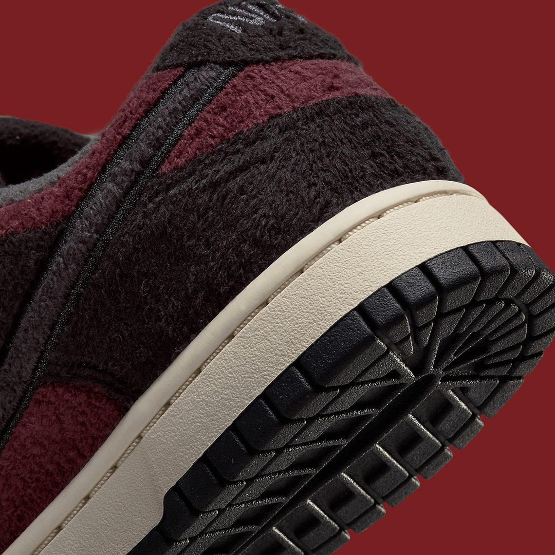 Nike Dunk Low Fleece Black Maroon Dq7579 600 7