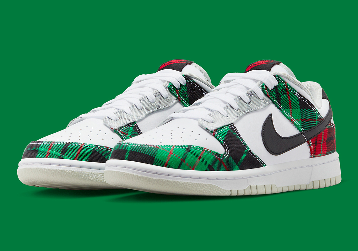 This Upcoming Nike Dunk Low Features Red And Green Plaid