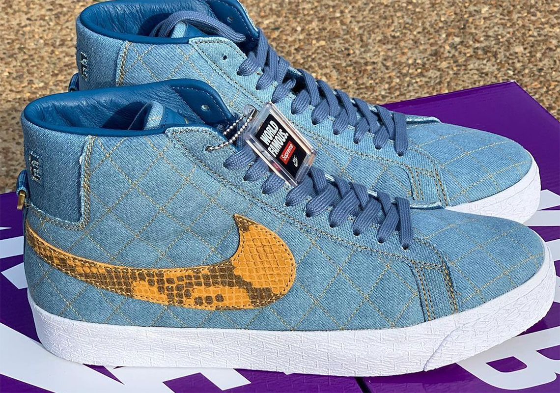 Supreme Adds Blue Denim To The Nike SB Blazer Mid