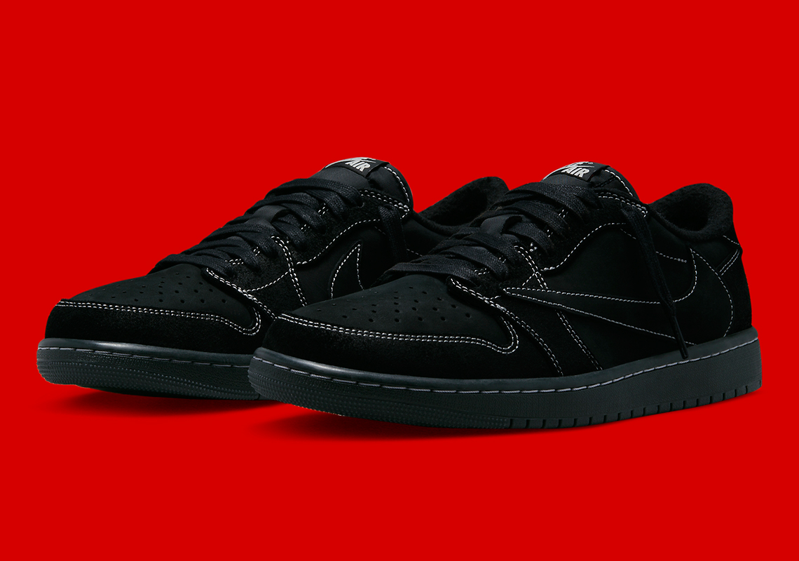 Official Images Of The Travis Scott x Air Jordan 1 Low “Black/Phantom”