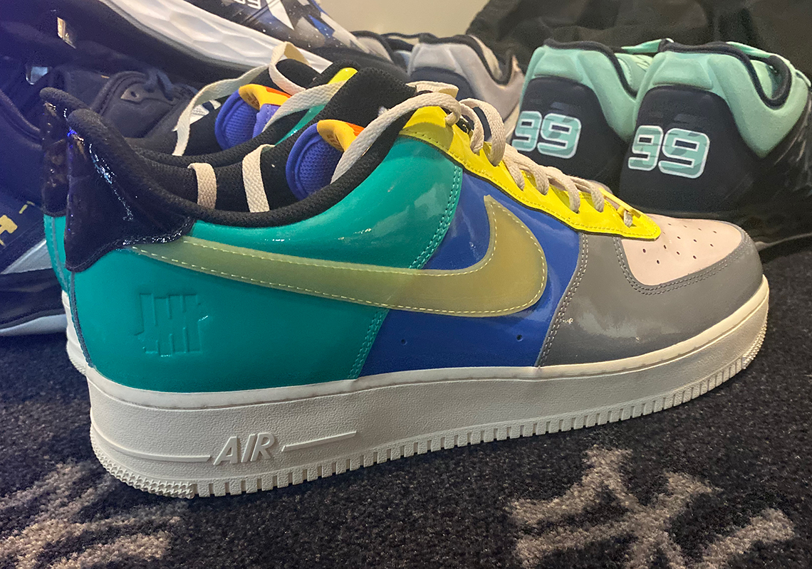 Undefeated Nike Air Force 1 Low Multi Patent Grey Blue Yellow 2