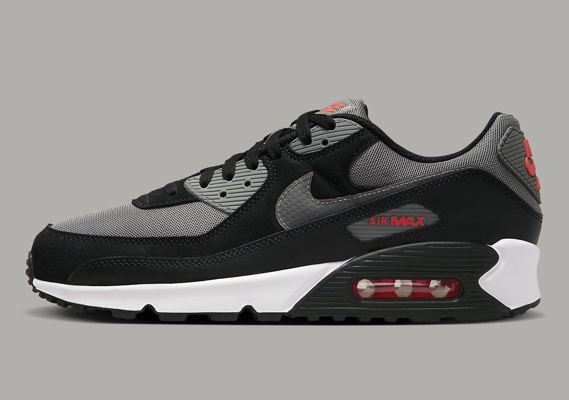 Nike Air Max 90 Black Grey Red Fd0664 001 1