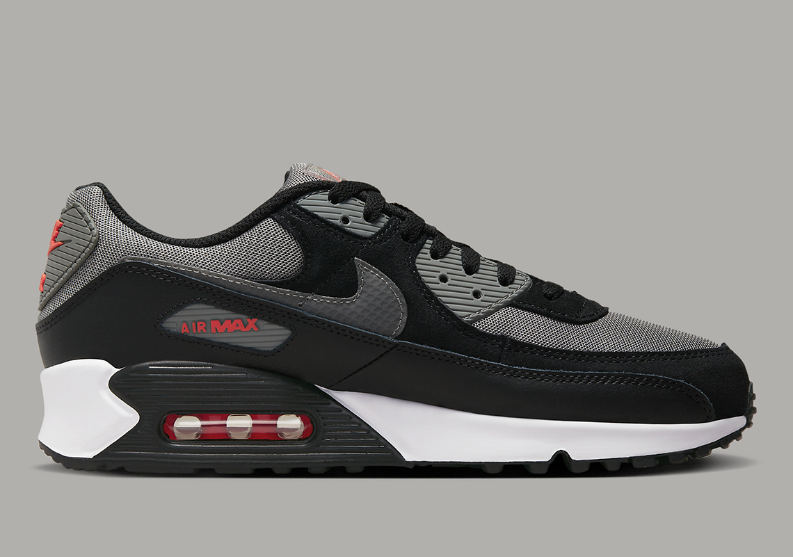 Nike Air Max 90 Black Grey Red Fd0664 001 2