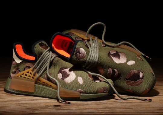 The Pharrell x adidas NMD HU Further Harkens Animal Print Embroidery