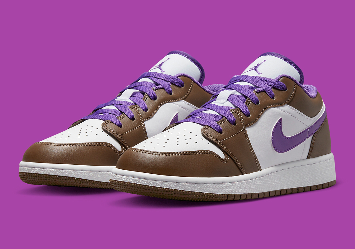 Air Jordan 1 Low Gs Brown Purple 553560 215 Lead