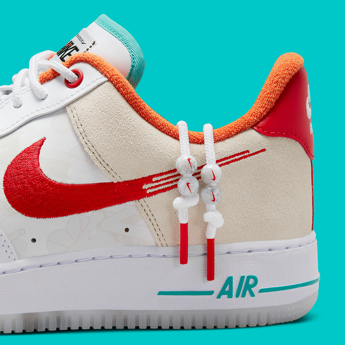 Nike Air Force 1 Low Just Do It White Red Teal 7