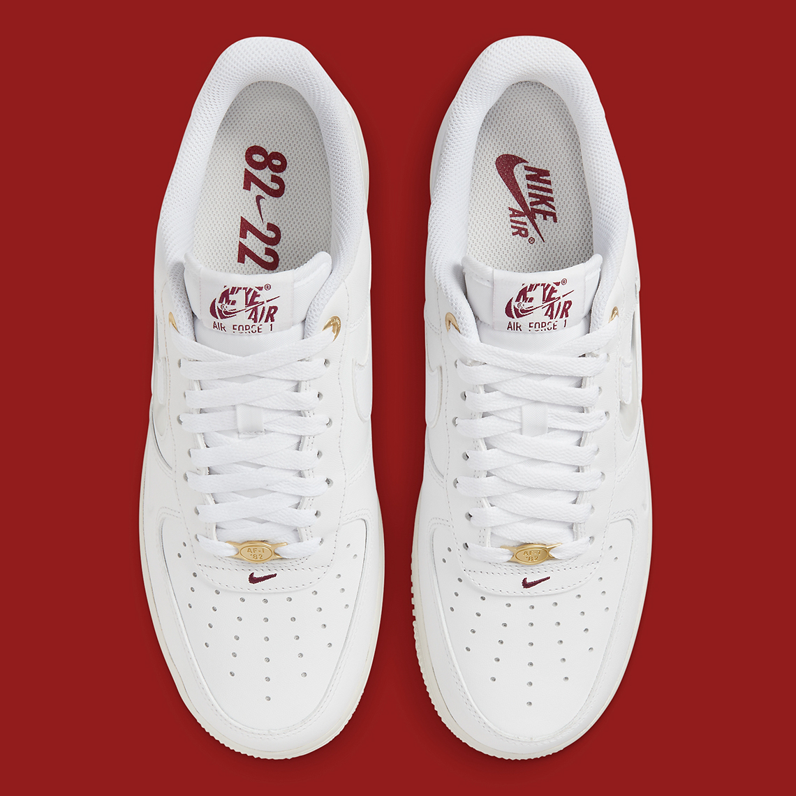 Nike Air Force 1 Low Premium White Sail Team Red Dq7664 100 2