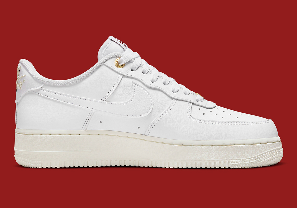 Nike Air Force 1 Low Premium White Sail Team Red Dq7664 100 4