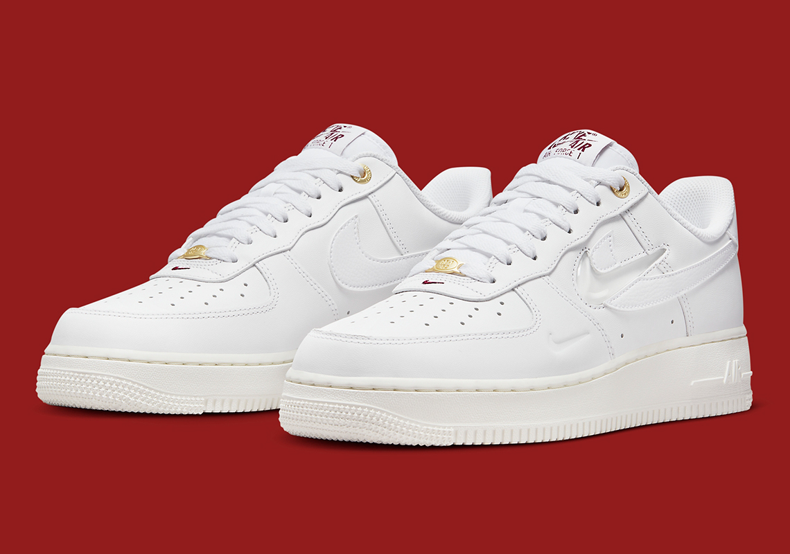 Nike Air Force 1 Low Premium White Sail Team Red Dq7664 100 6