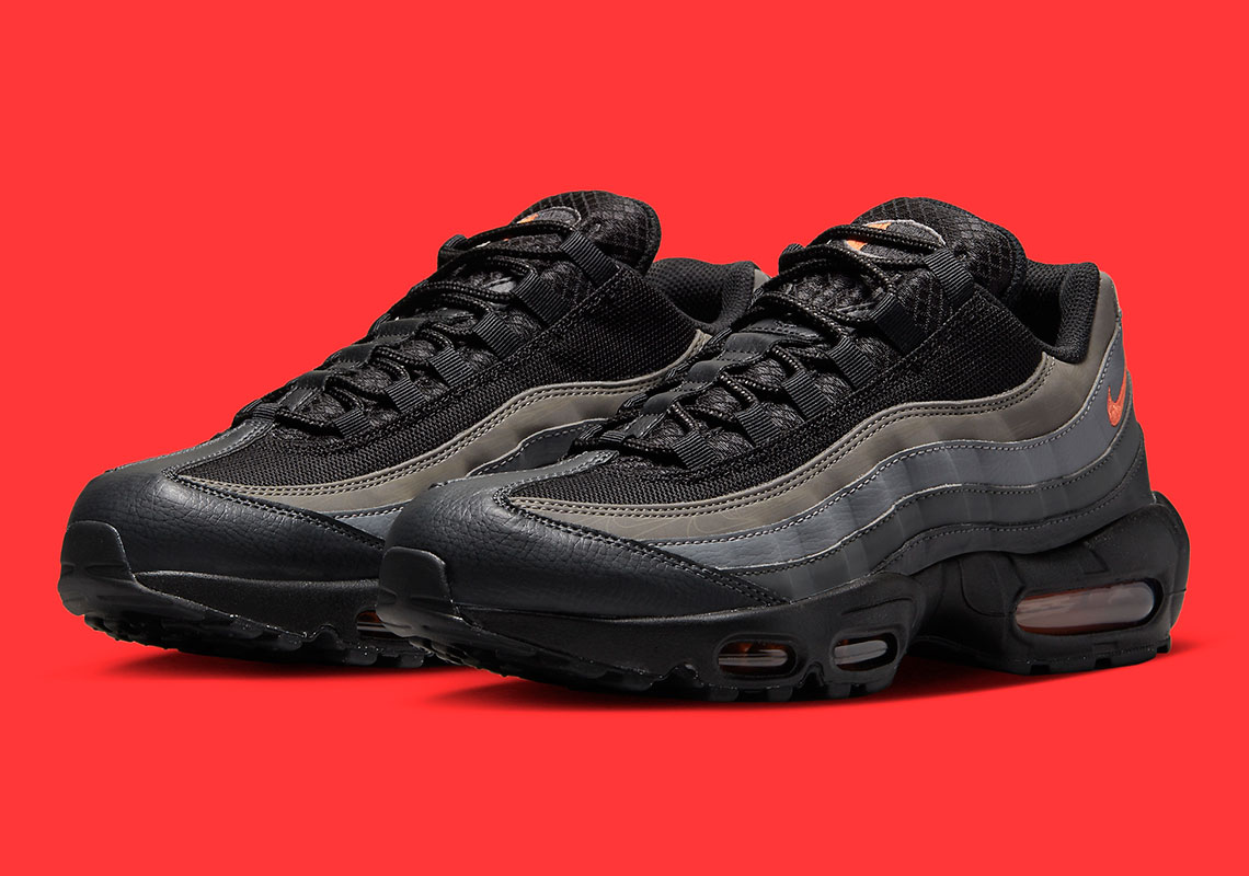 Black And Crimson Color In The Nike Air Max 95 "Multi-Swoosh"