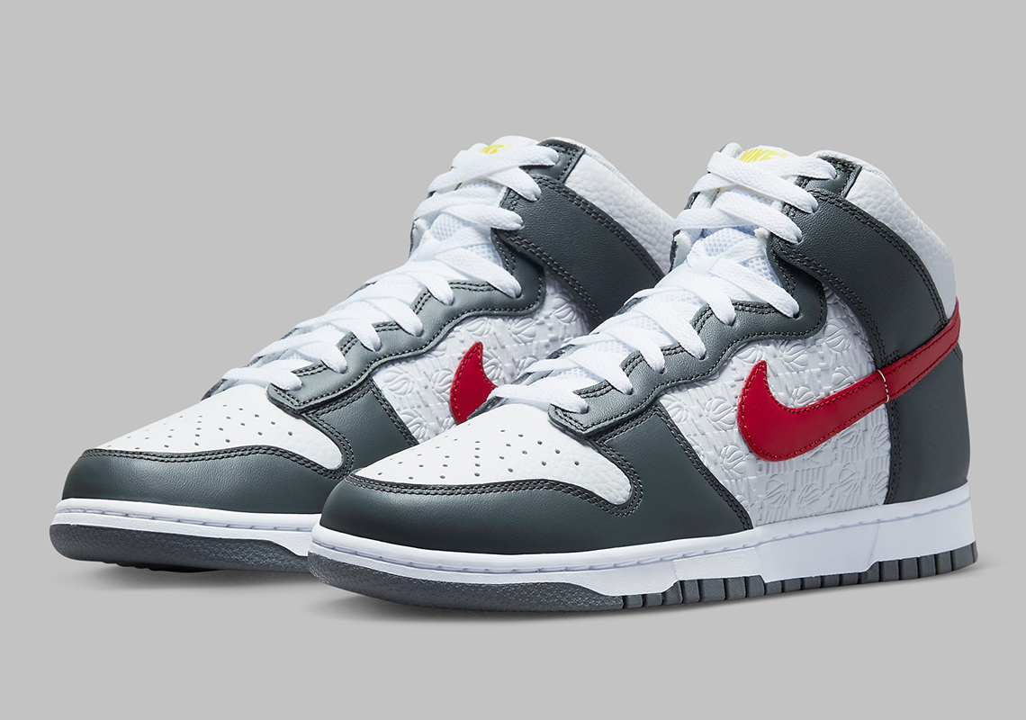 Nike Dunk High Embossed Grey White Red Fd0668 001 3