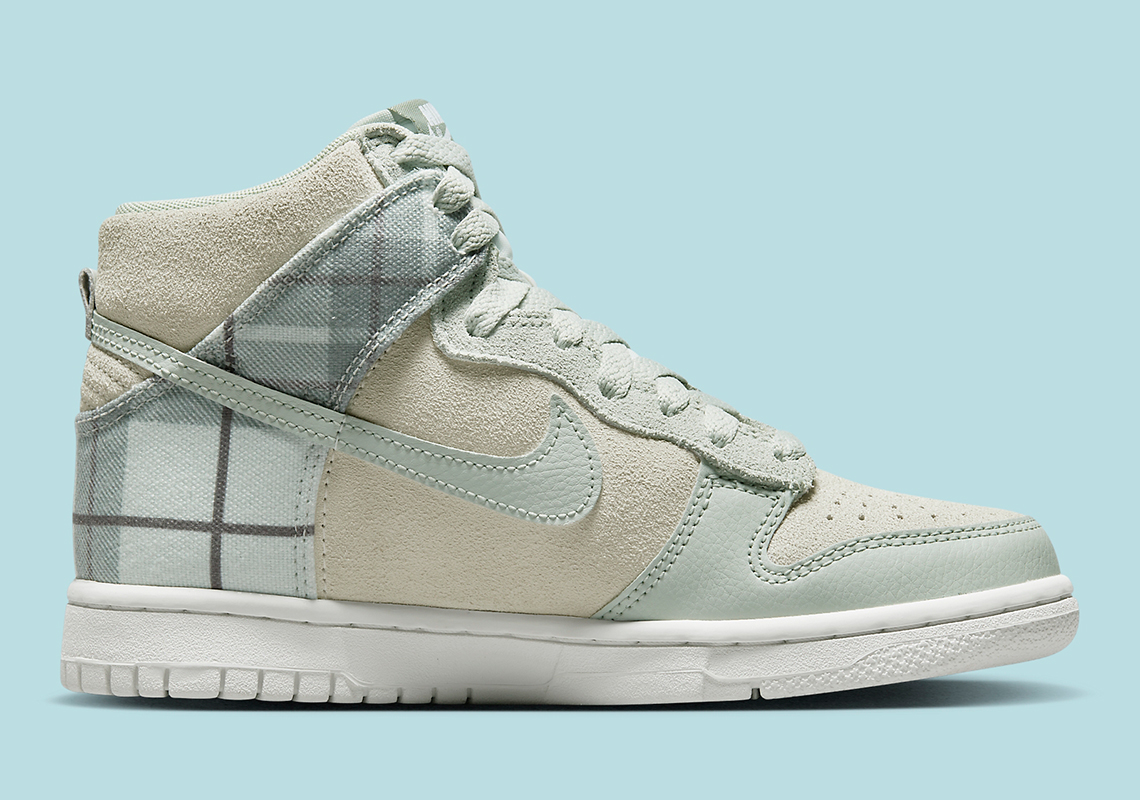 Nike Dunk High Gs Plaid Mint Foam Dv1724 100 3