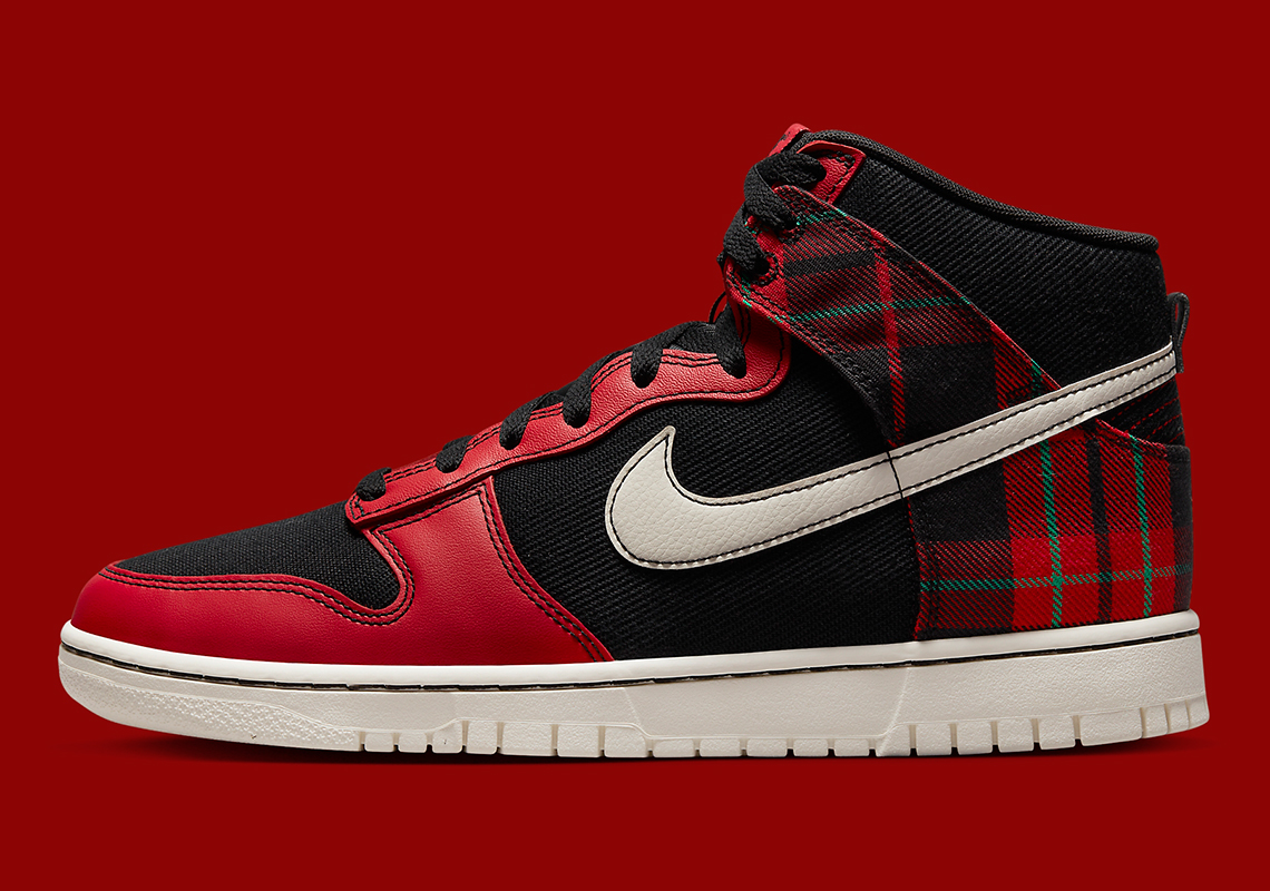 Nike Dunk High Plaid Red Green Black 4