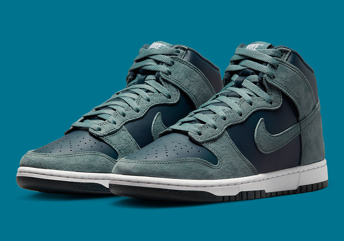 Suede And Leather Build Out This Cool-Toned Nike Dunk High