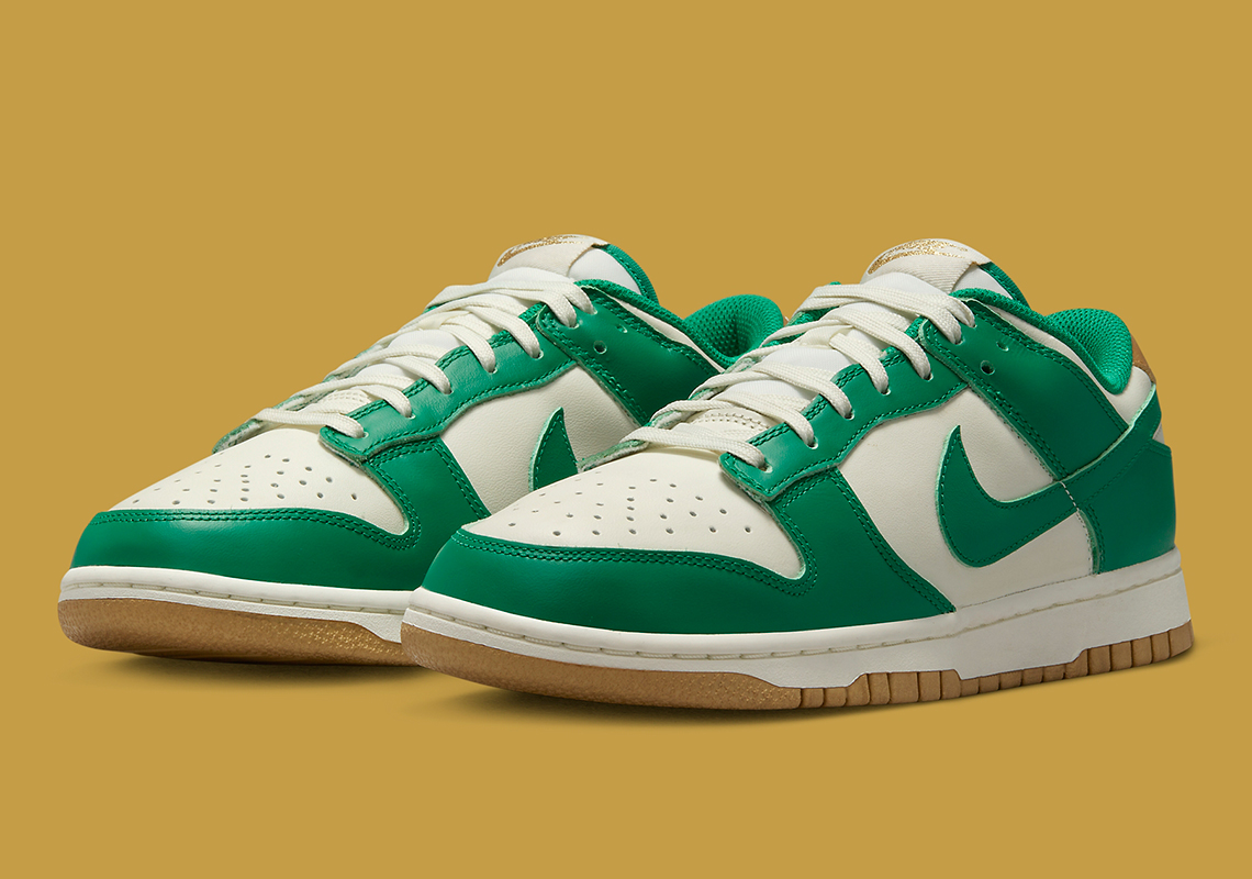 The Nike Dunk Low Dazzles In "SVSM" Style Green And Gold