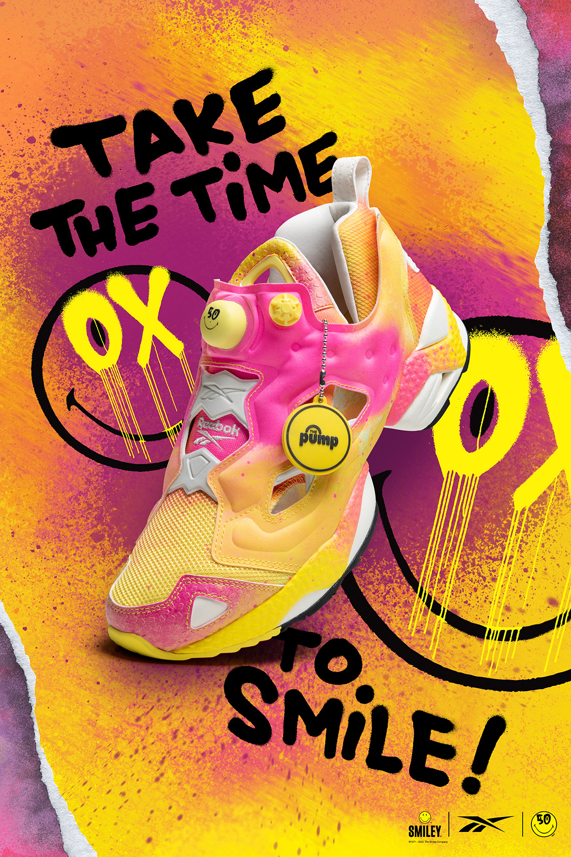 Smiley Reebok Instapump Fury Pink Yellow 2