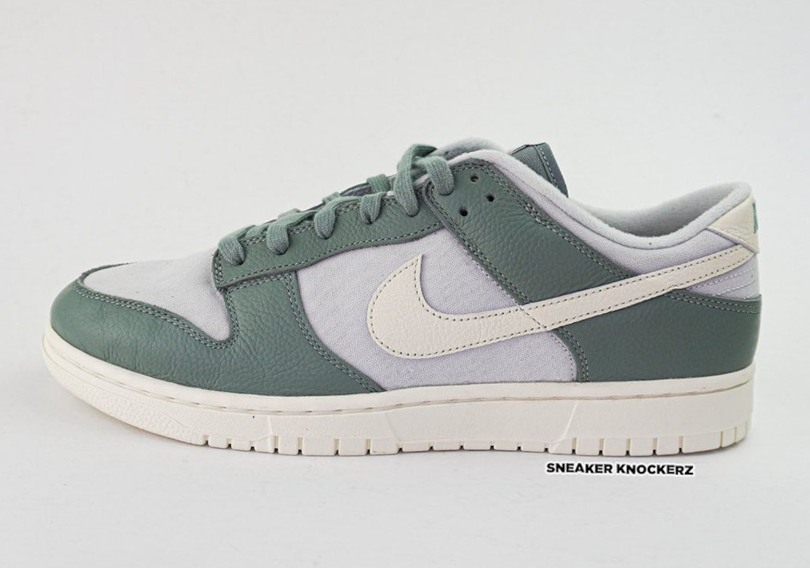 Canvas And Leather Comes Together On A Nike Dunk Low "Green/Cream" For 2023