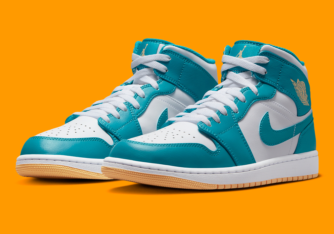 The Women's Air Jordan 1 Mid Brightens Up With Aqua And Peach Tones