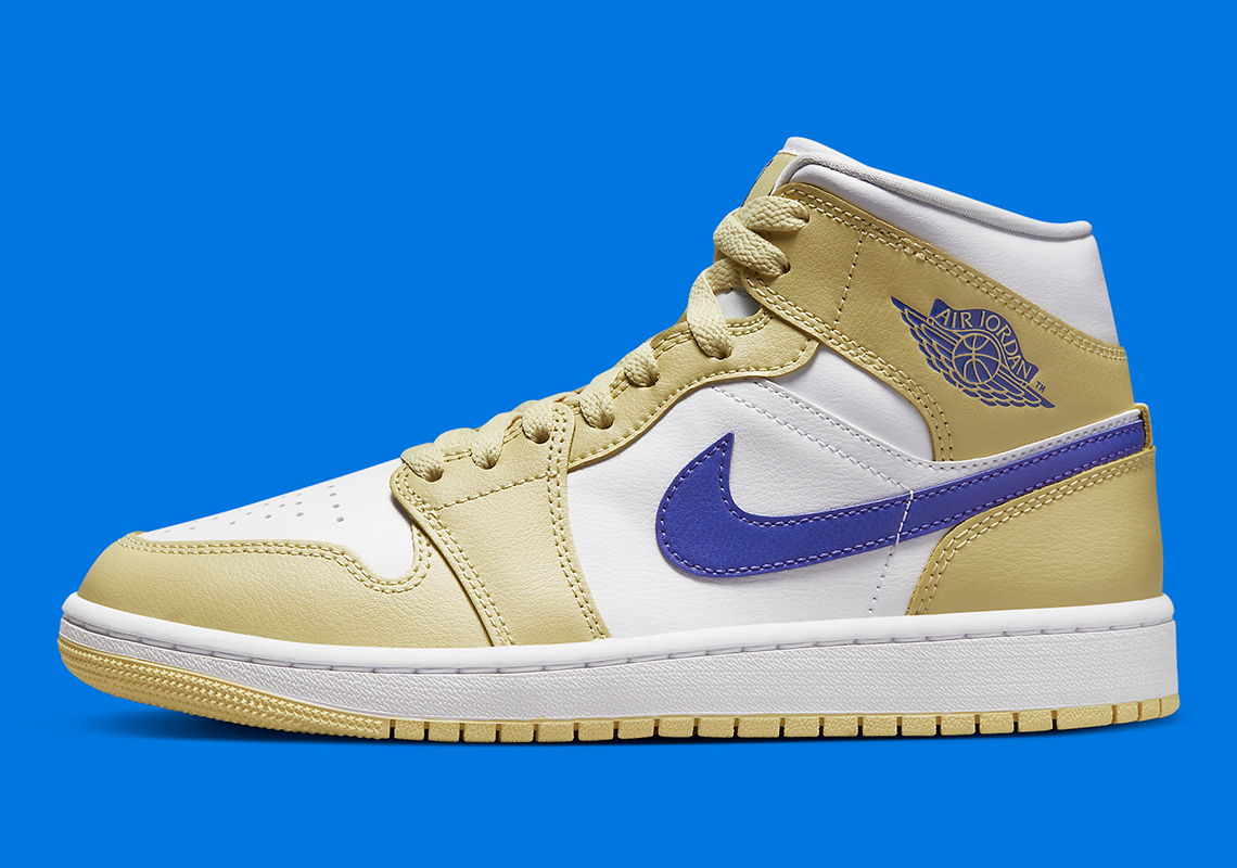 Air Jordan 1 Mid Womens Gold Blue Bq6472 701 3