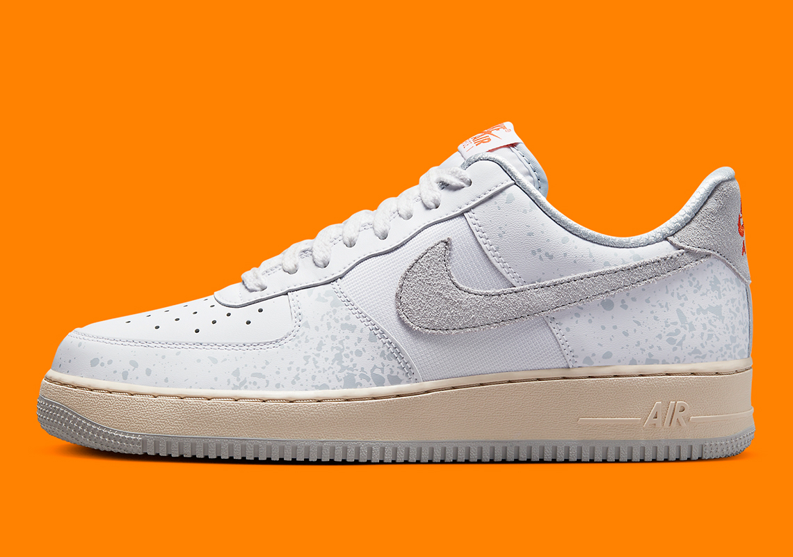 Nike Air Force 1 Low Splatter White Grey Orange Fd9758 100 1