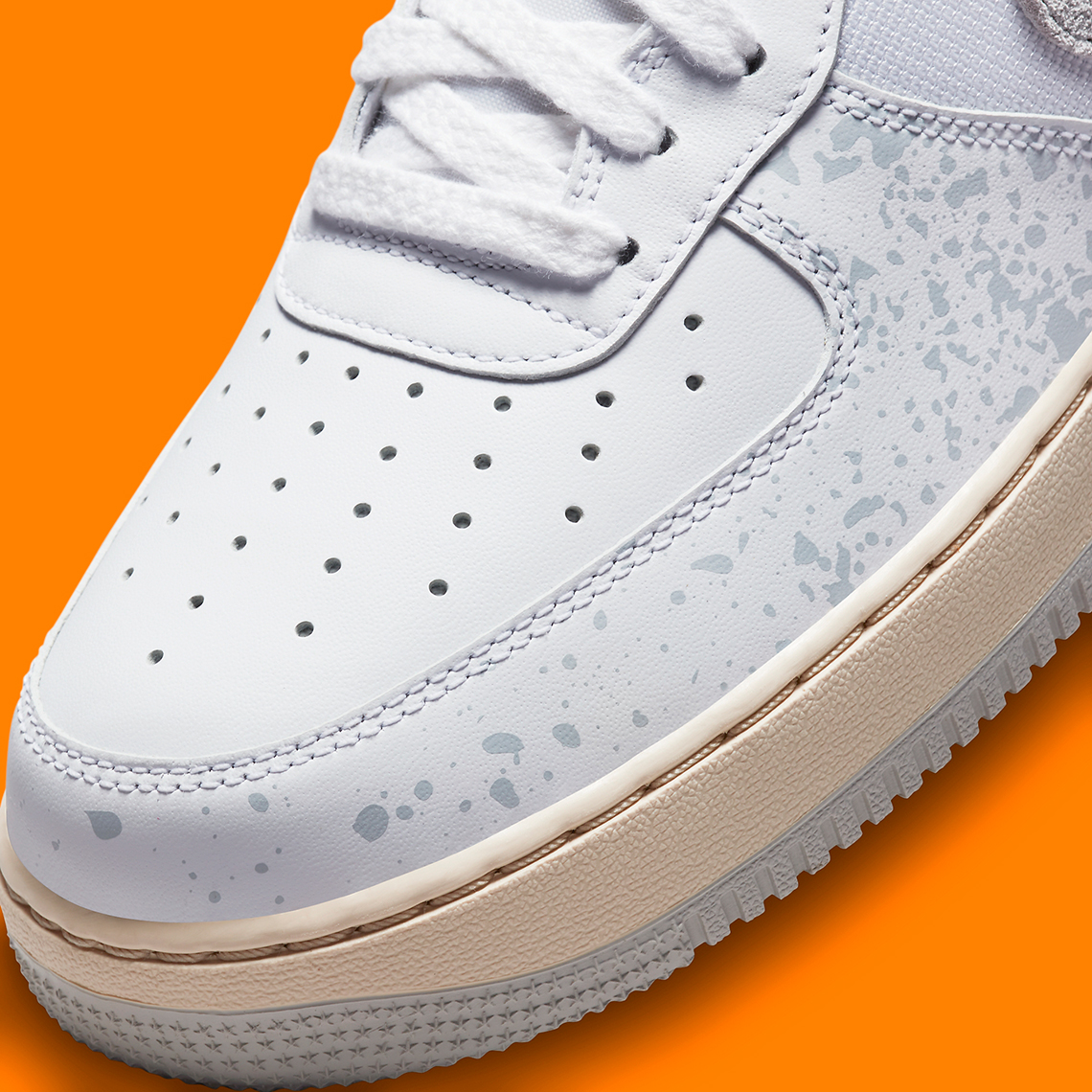 Nike Air Force 1 Low Splatter White Grey Orange Fd9758 100 6