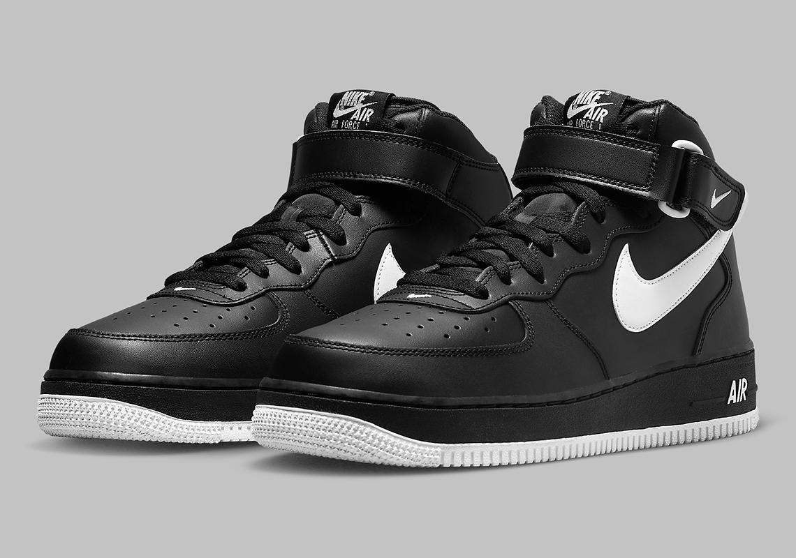 Nike Air Force 1 Mid Black White Dv0806 001 3