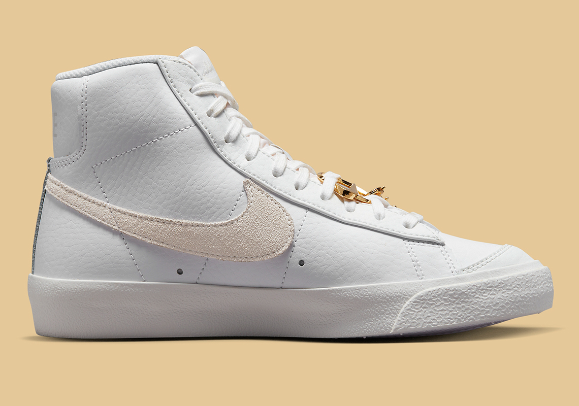 Nike Blazer Mid 77 Bling White Gold Fb8475 100 2