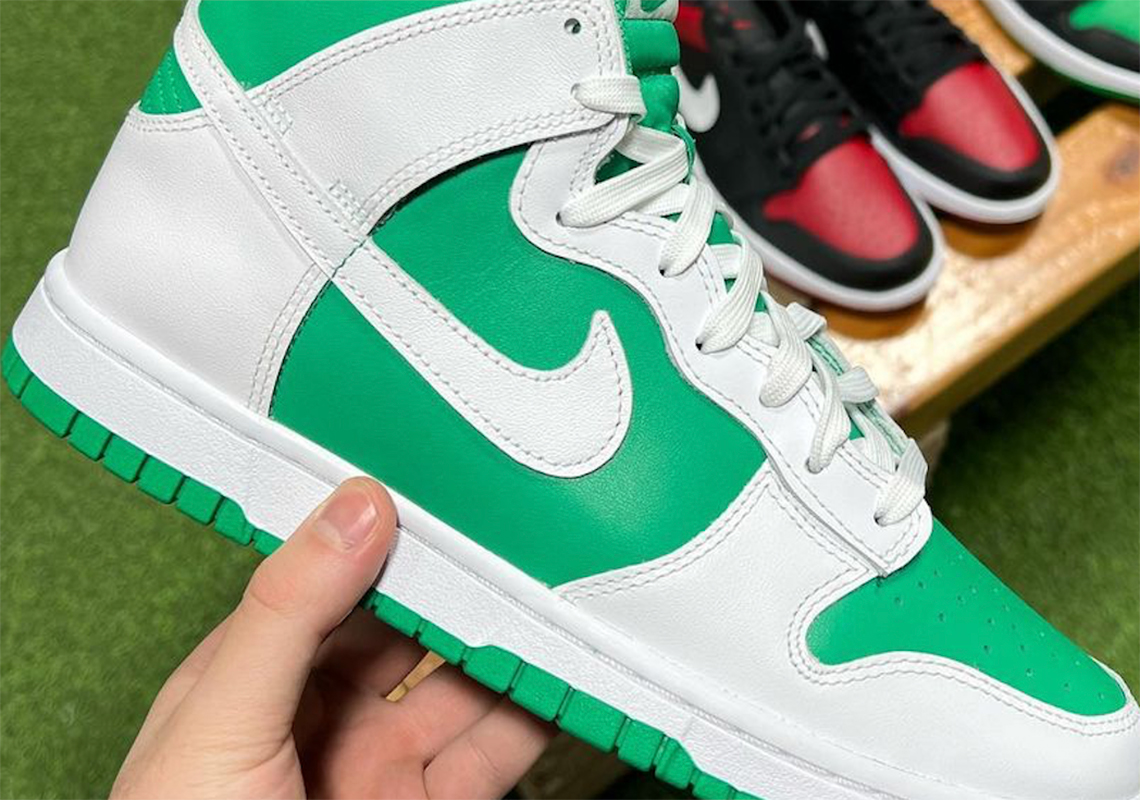 The Nike Dunk High Previewed In "White/Green" Ahead Of 2023 Release