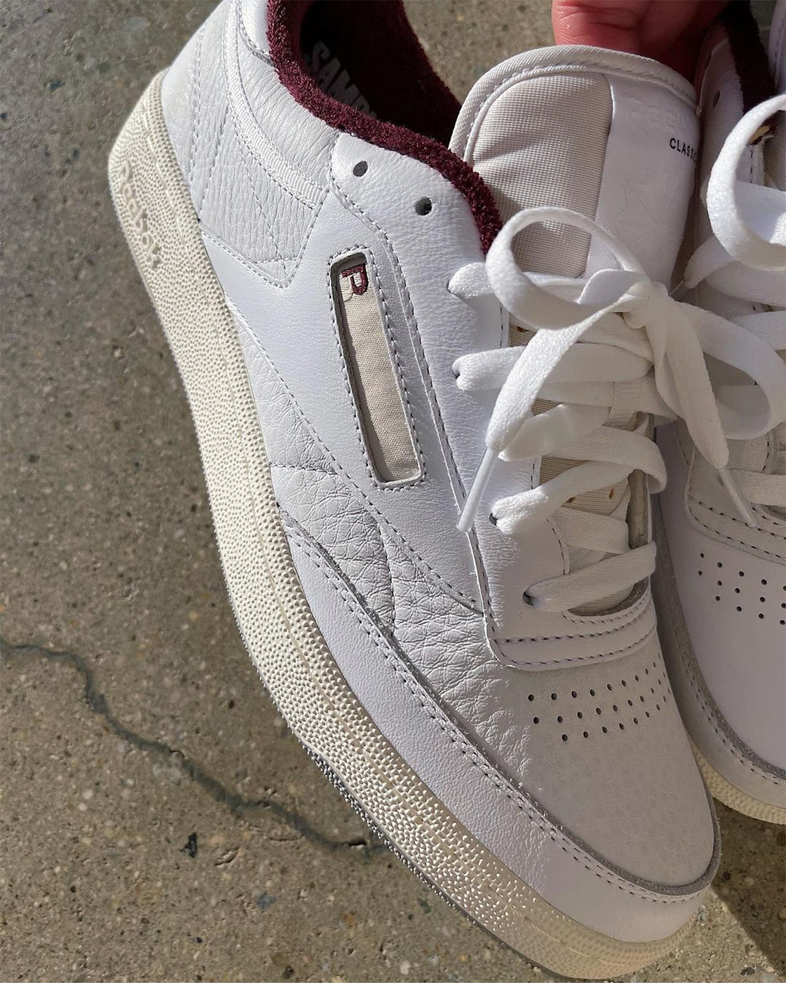 Packer Reebok Club C White Maroon 2