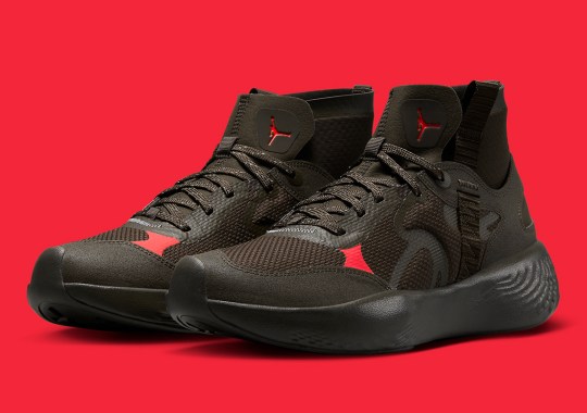 Infrared Accents Brighten Up This Dark Olive Jordan Delta 3 Mid