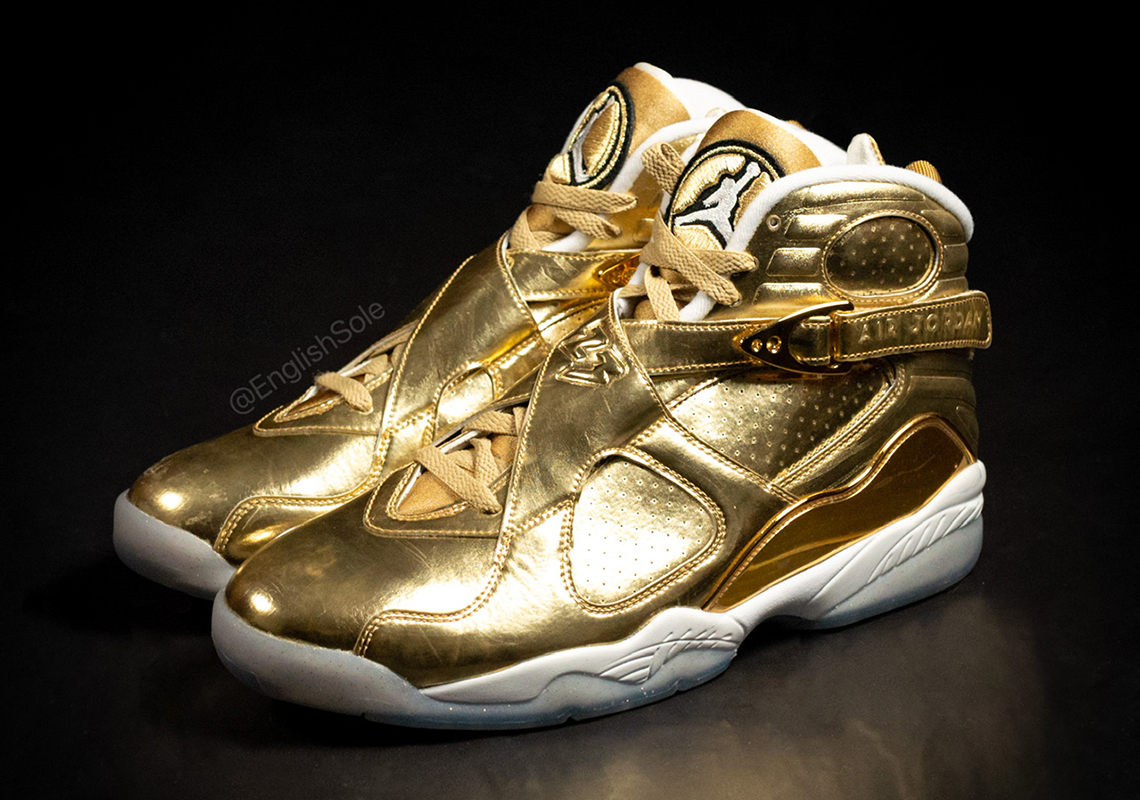 Detailed Look At Drake's OVO x Air Jordan 8 "Gold" Sample