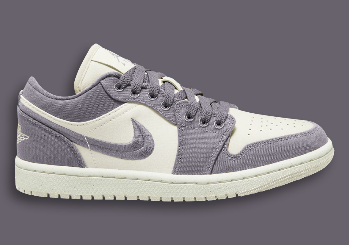 The Air Jordan 1 Low SE Canvas Enjoys A "Light Steel Grey" Finish