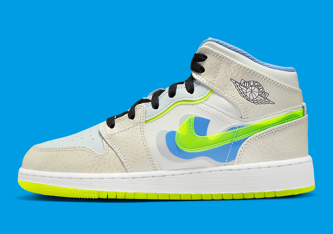 Warped Swoosh Logos Grace The Air Jordan 1 Mid