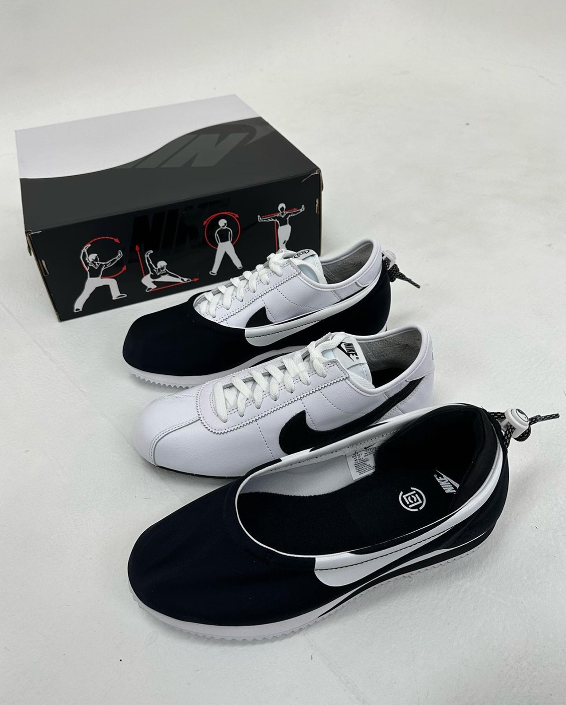 Clot Nike Cortez White Black 2