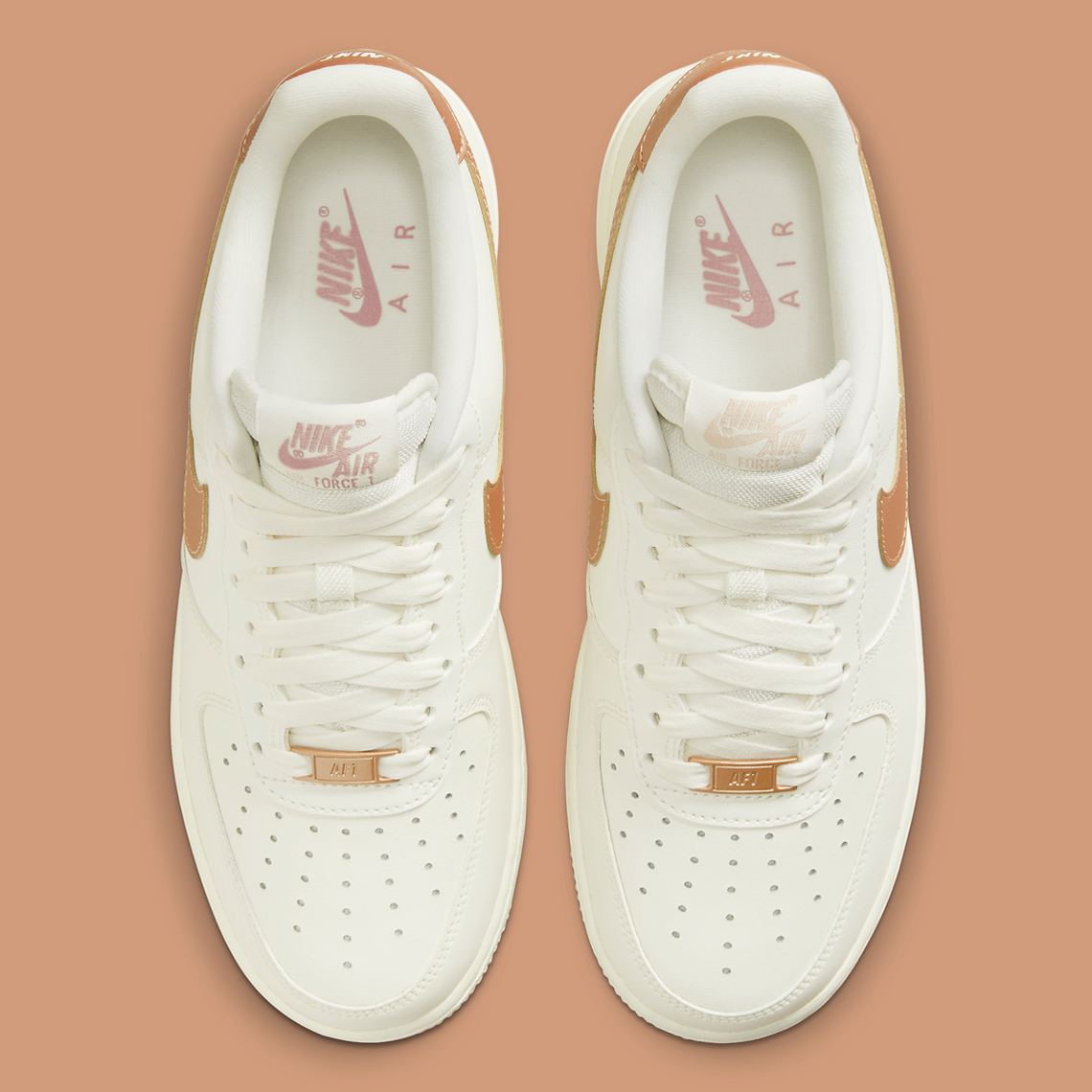 Nike Air Force 1 Low Womens Sail Metallic Red Bronze Pink Oxford Dd8959 109 5