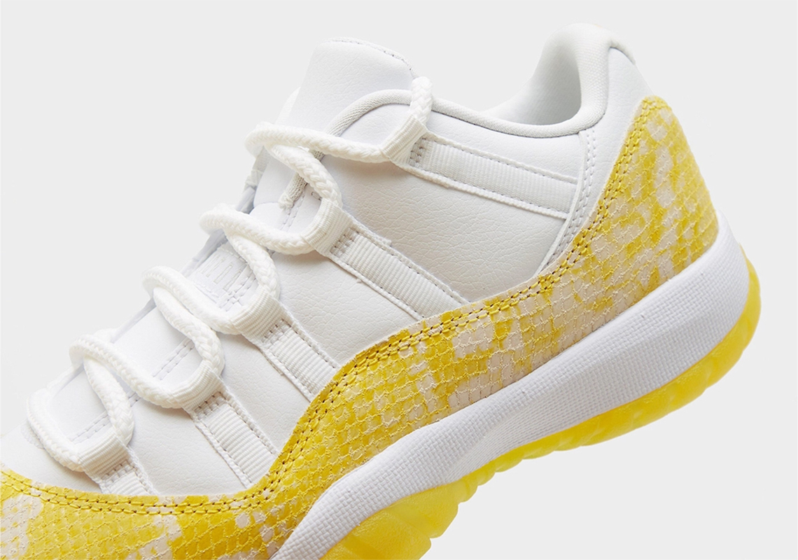 Air Jordan 11 Low Womens Yellow Snakeskin Ah7860 107 5