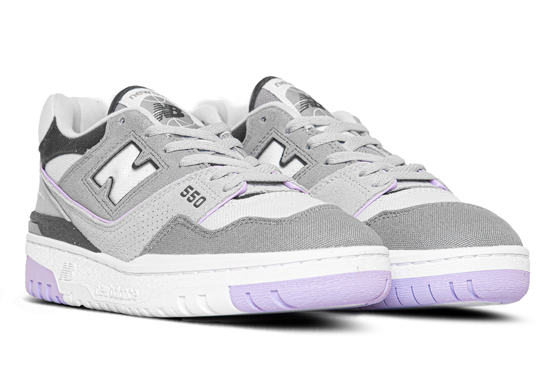 Various Grey Shades Accompany Light Purple On The New Balance 550