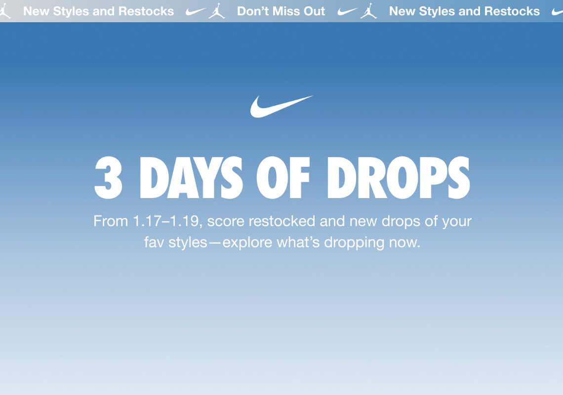 Jordans And Dunks To Restock During Nike's "3 Days Of Drops" Online Event