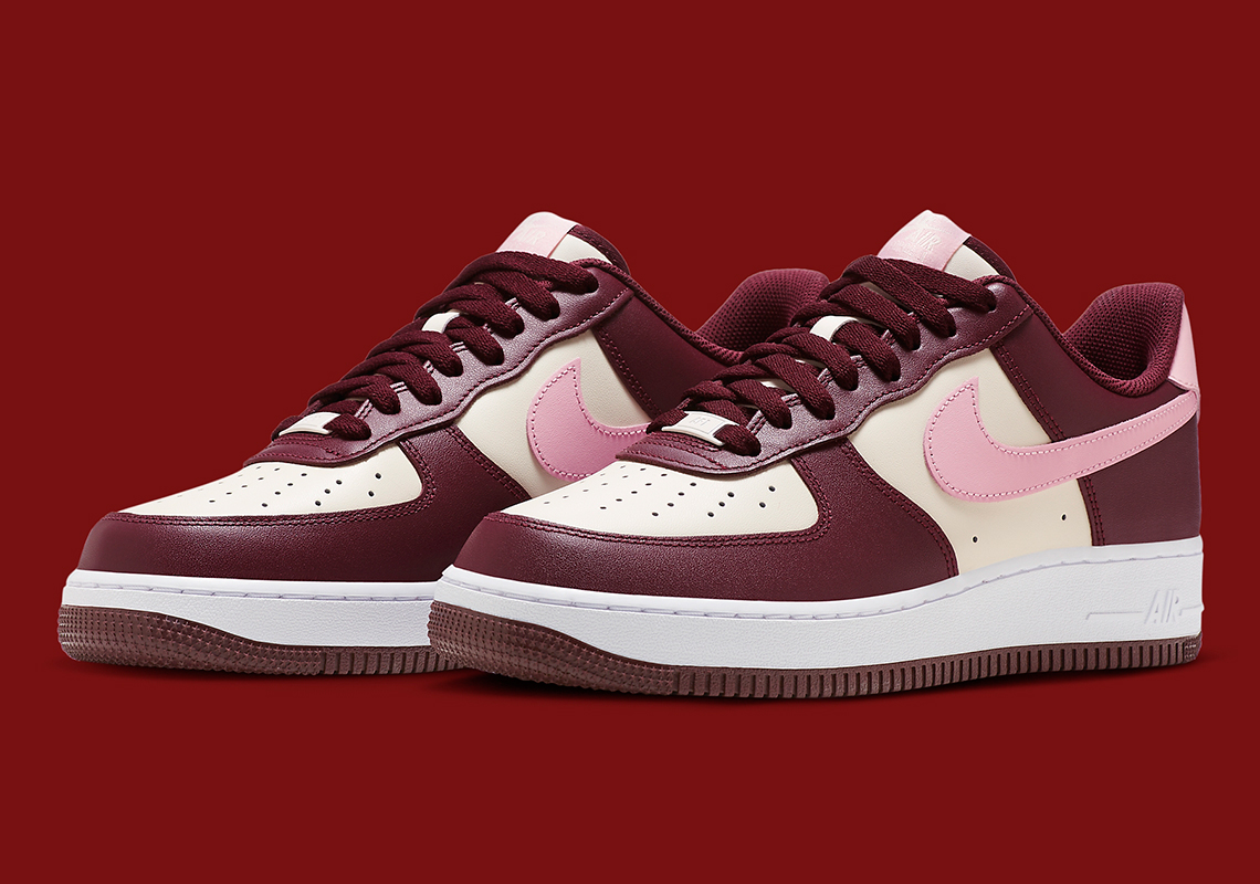 Nike Air Force 1 Low Valentines Day Sail Night Maroon Medium Soft Pink 1