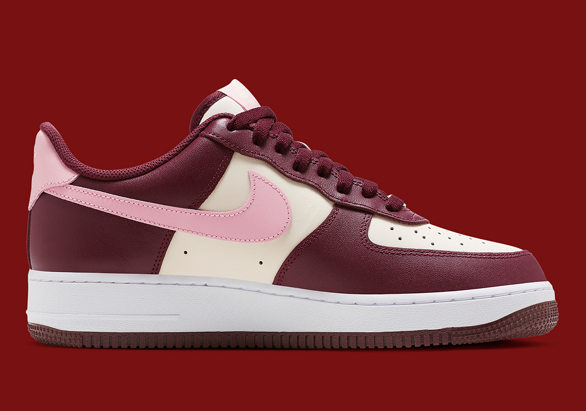 Nike Air Force 1 Low Valentines Day Sail Night Maroon Medium Soft Pink 3