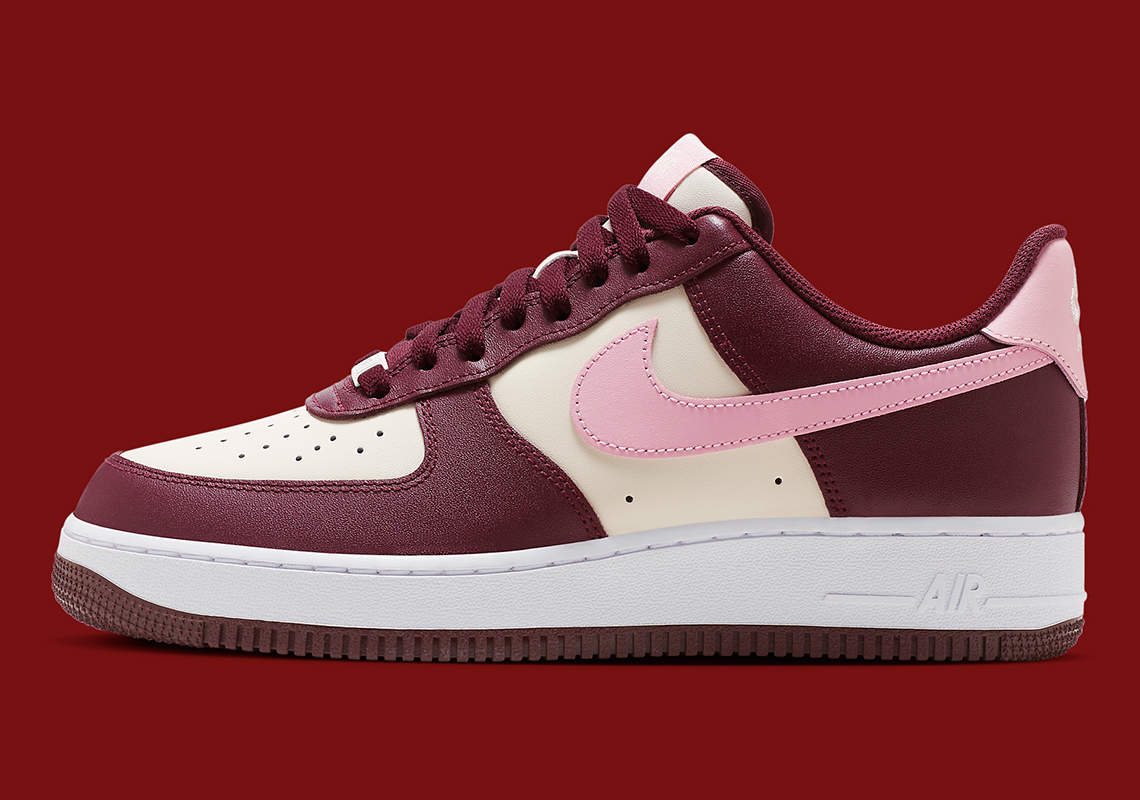 Nike Air Force 1 Low Valentines Day Sail Night Maroon Medium Soft Pink 4