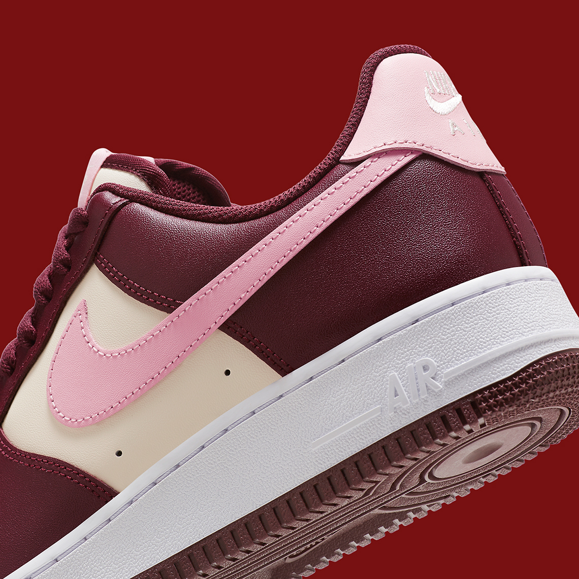 Nike Air Force 1 Low Valentines Day Sail Night Maroon Medium Soft Pink 5