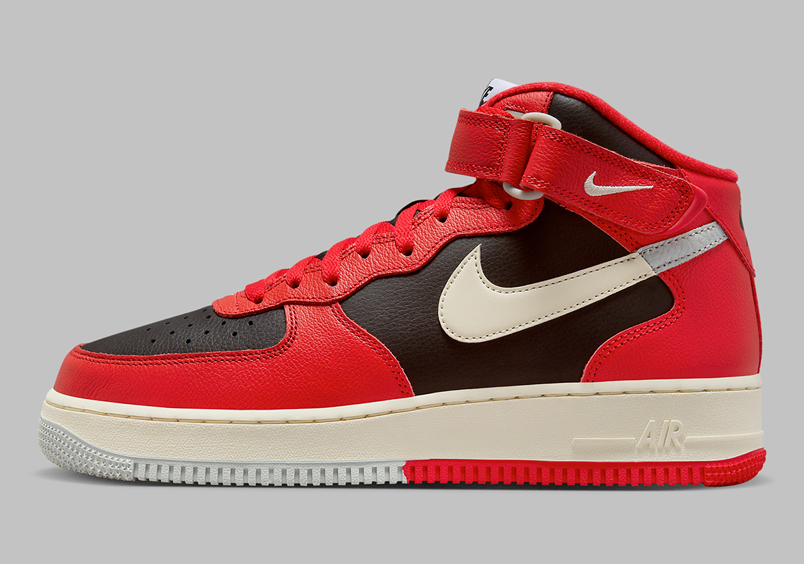 Nike Air Force 1 Mid Split Red Black Dz2554 001 3