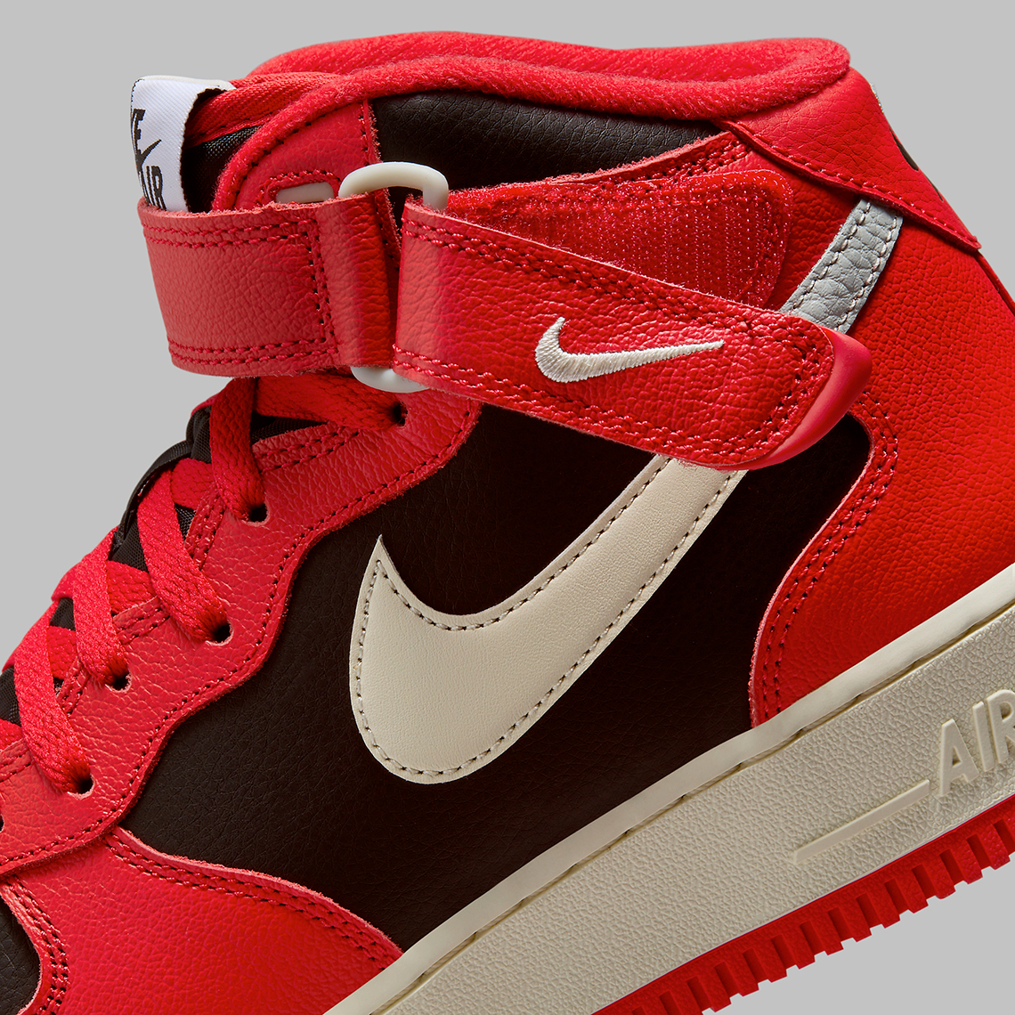 Nike Air Force 1 Mid Split Red Black Dz2554 001 6