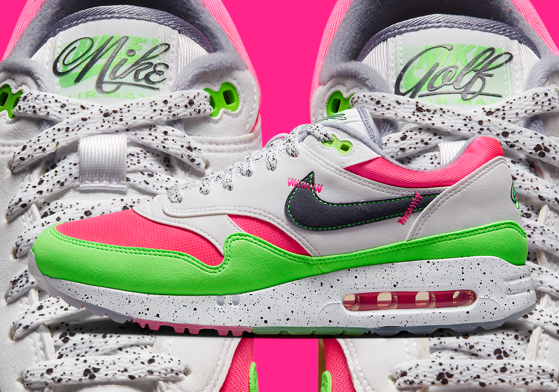 Nike Air Max 1 Golf Airbrush Green Pink