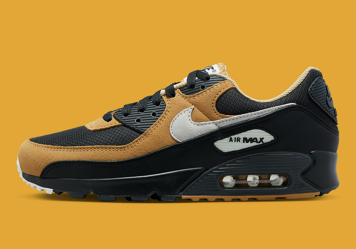 Nike Air Max 90 Black Summit White Elemental Gold Dq4071 003 3