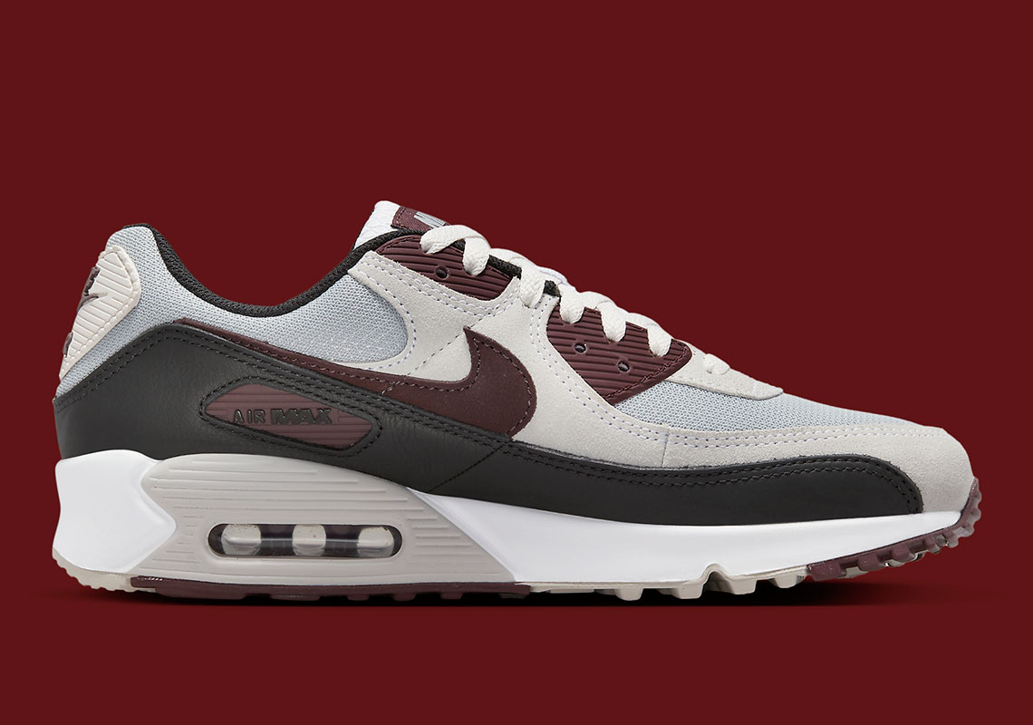 Nike Air Max 90 Wolf Grey Burgundy Crush Phantom Black Dq4071 004 4