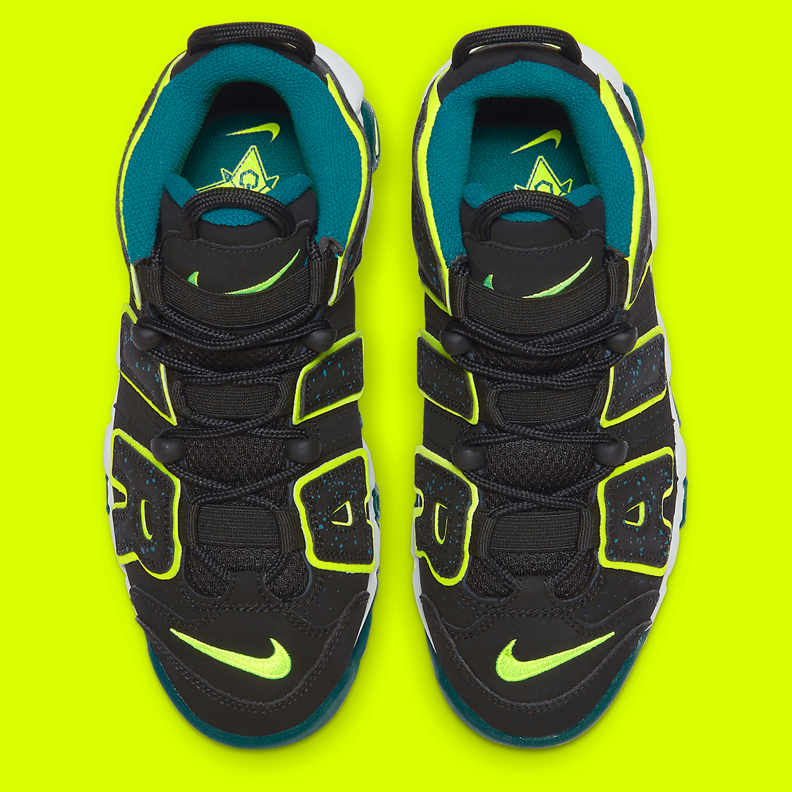 Nike Air More Uptempo Gs Black Teal Volt Dz2809 001 Release Date 4