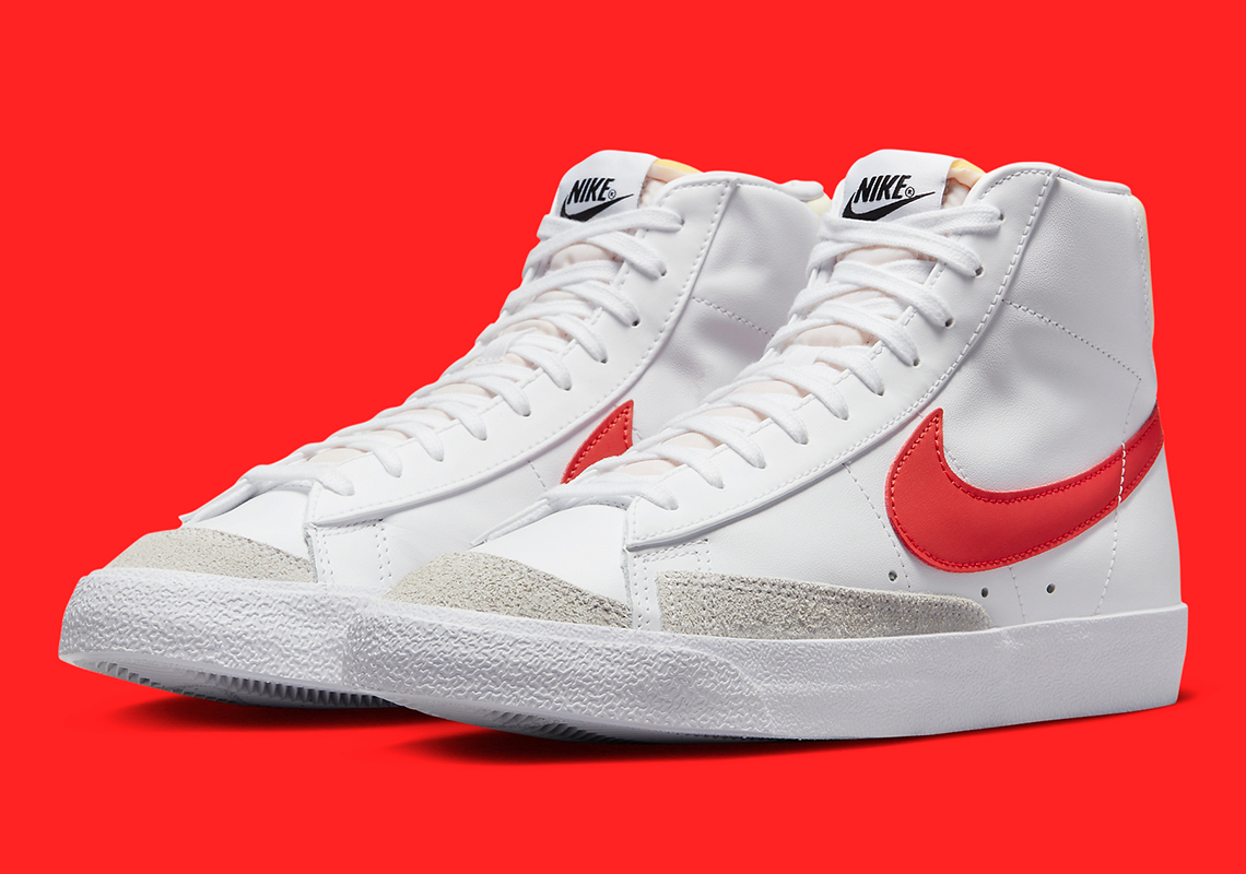 "Picante Red" Swooshes Liven The Vintage Aesthetic Of The Nike Blazer Mid '77